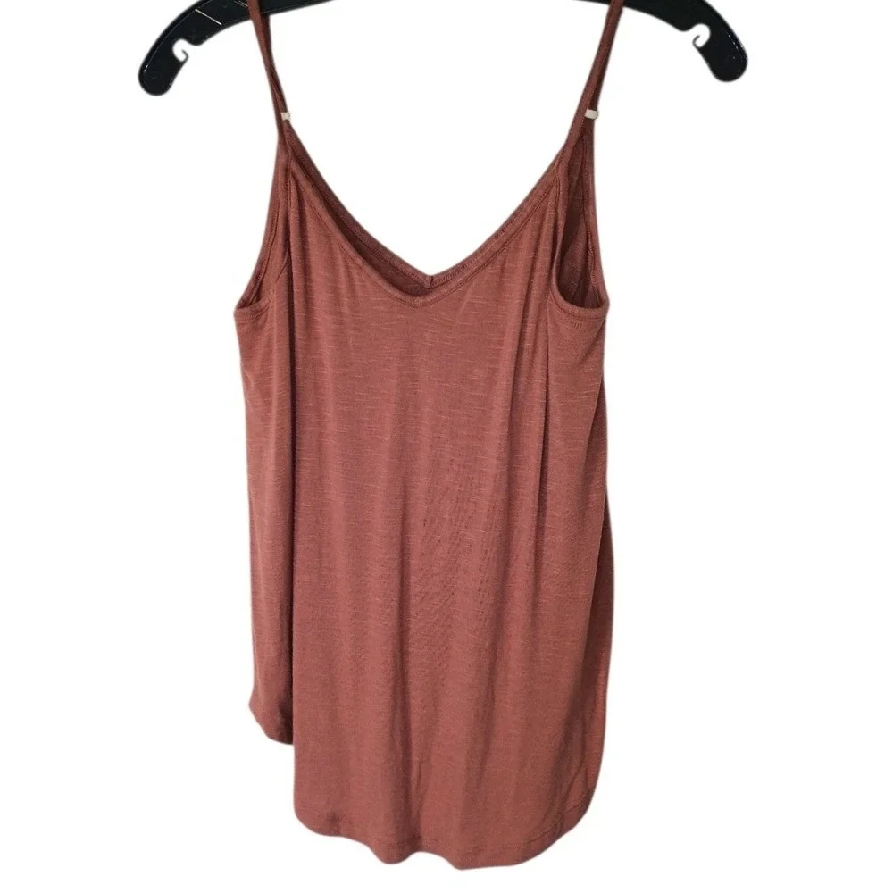 Soma Womens Pajama Set XS Rust Cami Top Cream‎ Polka Dot Pants Lounge 2 Piece